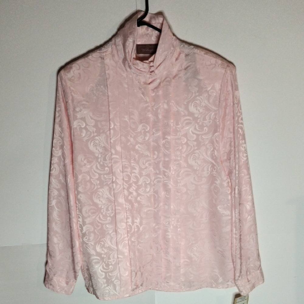 Worthington Pretty In Pink Romantic Women's Size 16 Button Down Blouse NWT